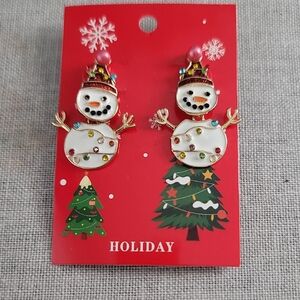 Colorful Snowman Holiday Earrings